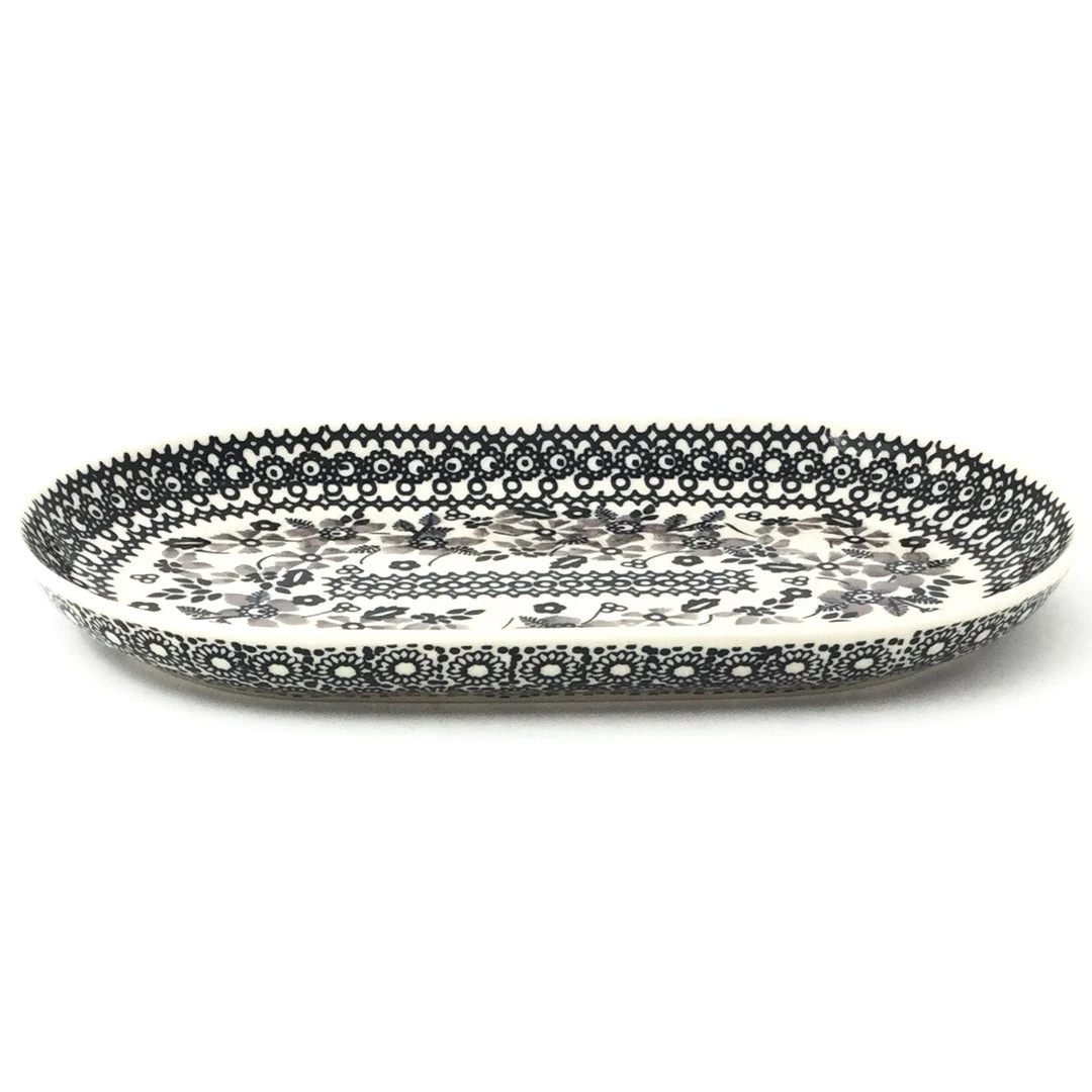Janelle Imports Tiny Oval Platter In Gray & Black 3 Janelle Imports Tiny Oval Platter In Gray & Black
