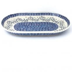 Janelle Imports Md Oval Platter In Blue Meadow