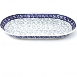 Janelle Imports Md Oval Platter In Light & Dark Snowflake