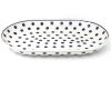 Janelle Imports Md Oval Platter In Blue Polka-Dot