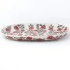 Janelle Imports Lg Oval Platter In Red & Gray