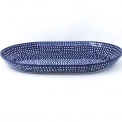 Janelle Imports Lg Oval Platter In Blue Elegance