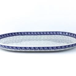 Janelle Imports Ex Lg Oval Platter In Light & Dark Snowflake