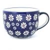 Janelle Imports Latte Cup 16 Oz In Flowers On Blue