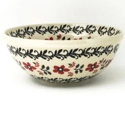 Janelle Imports Round Bowl 32 Oz In Red & Black