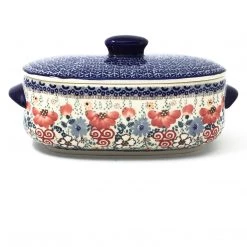 Janelle Imports Covered Oval Baker 2 Qt In Perennial Garden