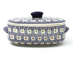 Janelle Imports Covered Oval Baker 2 Qt In Modern Checkers