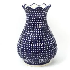 Janelle Imports Scalloped Vase In Blue Elegance