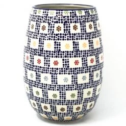 Janelle Imports Bouquet Vase In Modern Checkers
