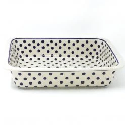 Janelle Imports Deep Rect. Baker In Blue Polka-Dot