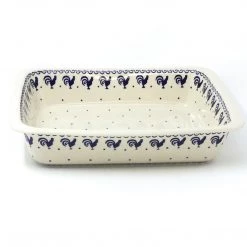 Janelle Imports Deep Rect. Baker In Blue Roosters