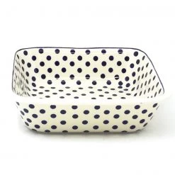 Janelle Imports Deep Square Baker In Blue Polka-Dot