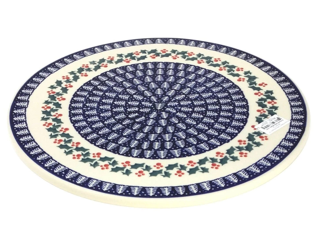 Janelle Imports Round Cutting Board 12" In Winter Holly 3 Janelle Imports Round Cutting Board 12" In Winter Holly