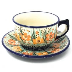 Janelle Imports Tea Cup W/Saucer 8 Oz In Sunshine Meadow