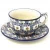 Janelle Imports Tea Cup W/Saucer 8 Oz In Modern Checkers
