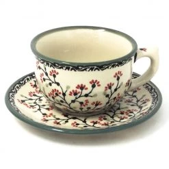 Janelle Imports Tea Cup W/Saucer 8 Oz In Japanese Cherry